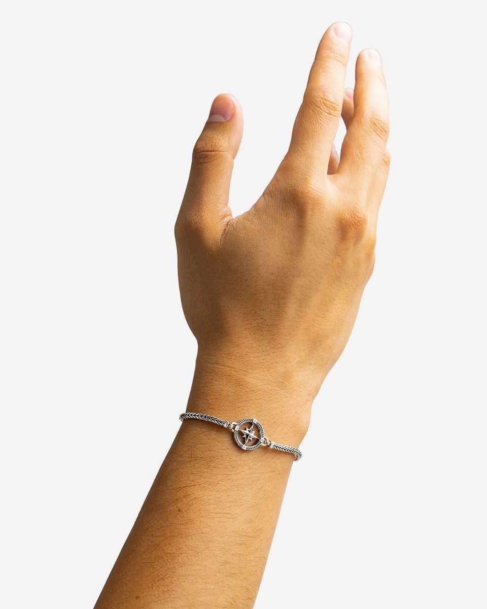 BUDDHA TO BUDDHA BARBARA MINI KOMPAS ARMBAND ZILVER