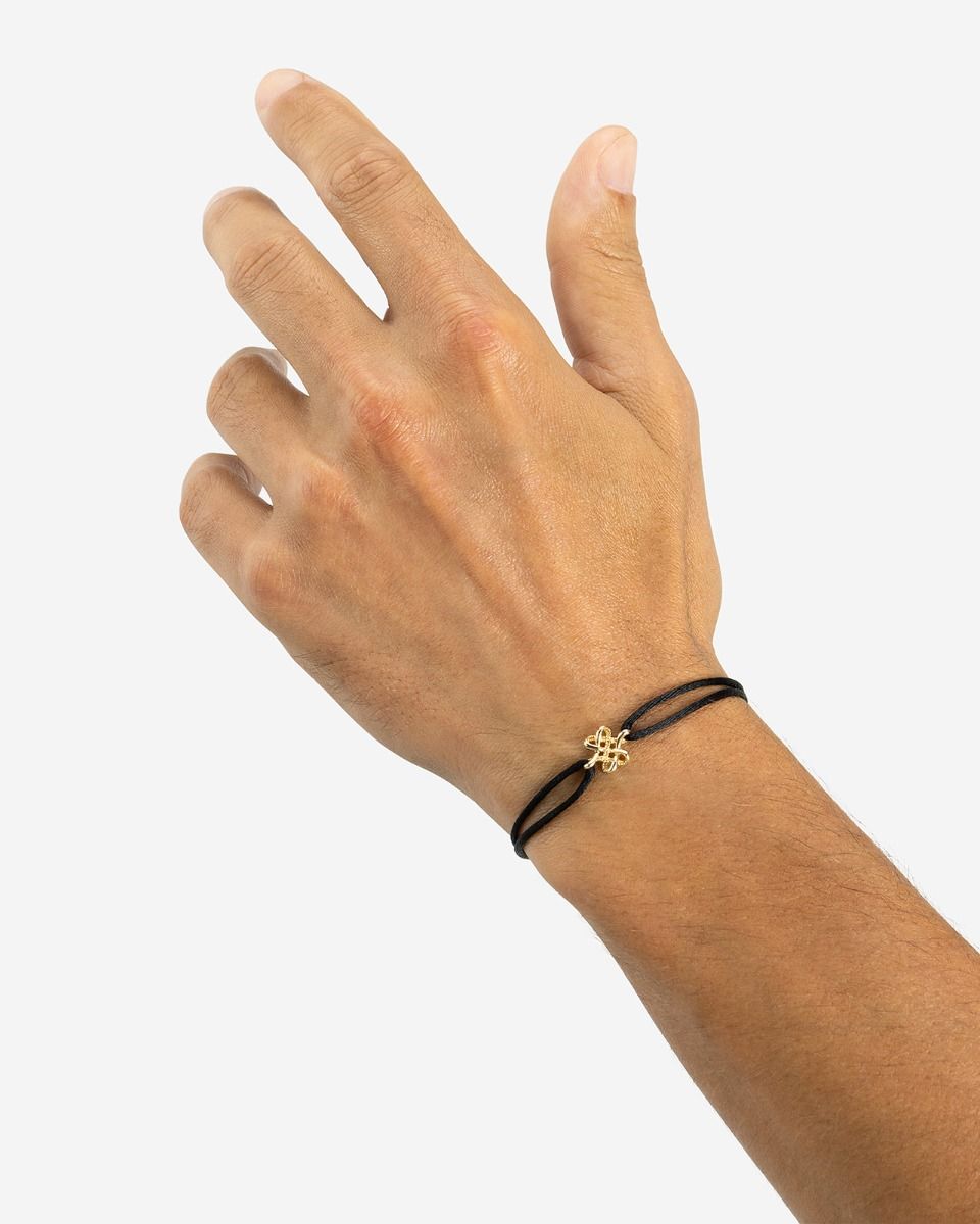 BUDDHA TO BUDDHA CORD BRACELET ENDLESS KNOT 14KT GOLD