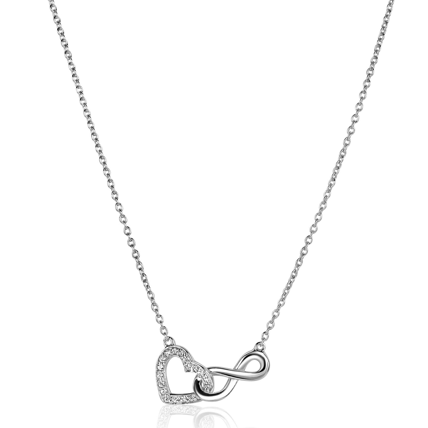 ZINZI COLLIER VERBONDEN INFNITY HART MET ZICRONIA ZIC2596