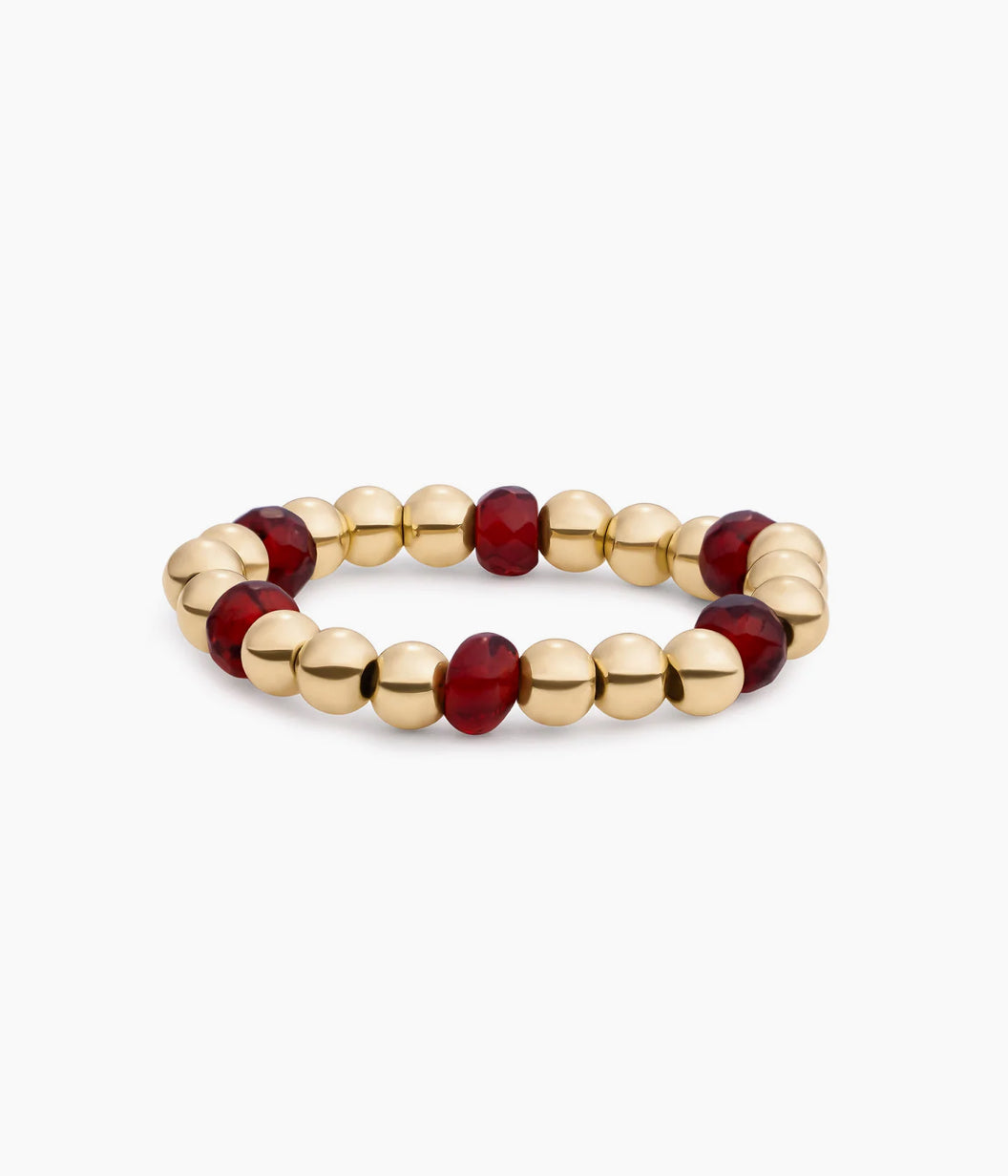 SPARKLING KRALEN RING FACET ROUNDEL RUBY QUARTZ