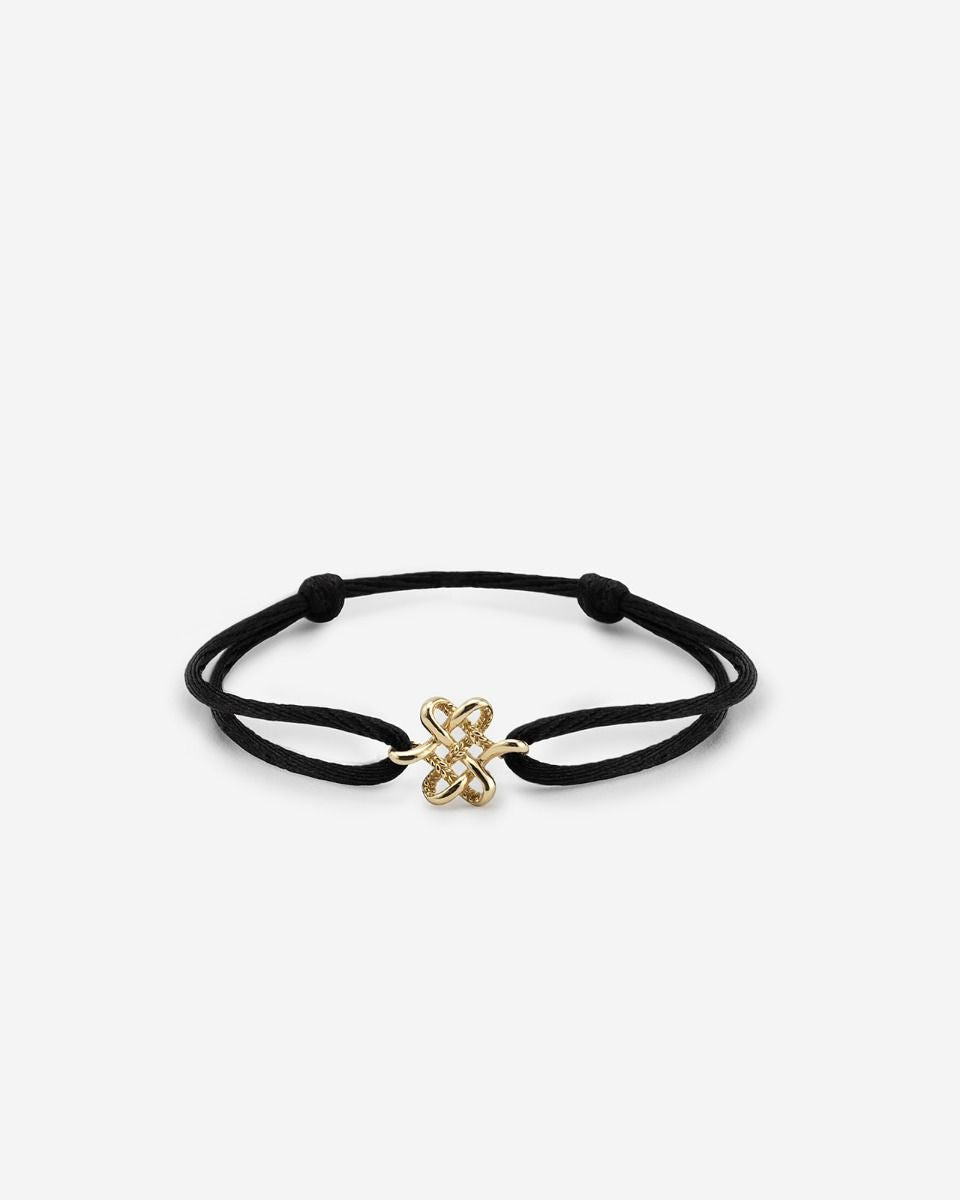 BUDDHA TO BUDDHA CORD BRACELET ENDLESS KNOT 14KT GOLD