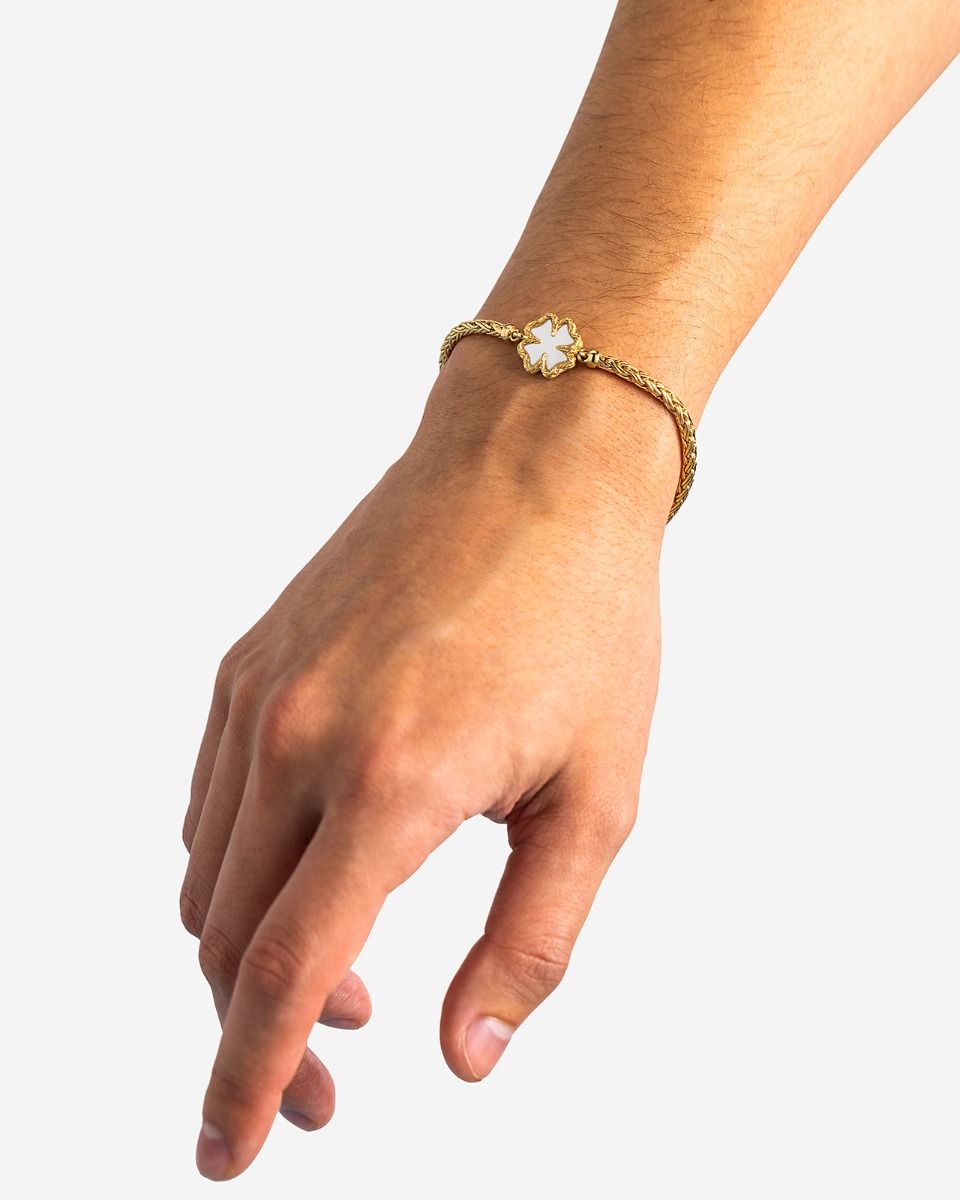 BUDDHA TO BUDDHA ARMBAND KATJA KLAVER PARELMOER ZILVER VERGULD