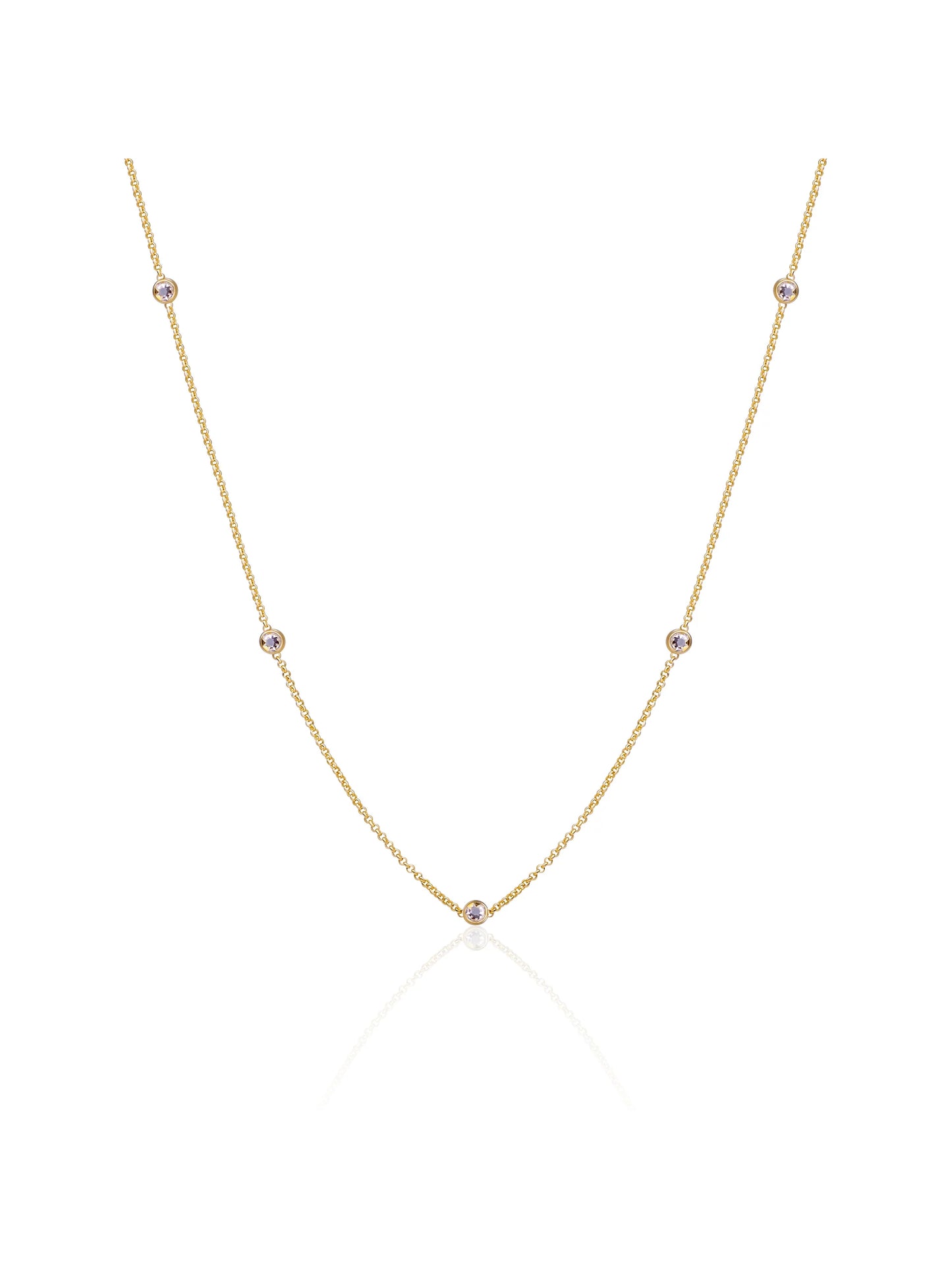 SPARKLING WHITE CZ BEADS ANKERKETTING | GOUDKLEURIG