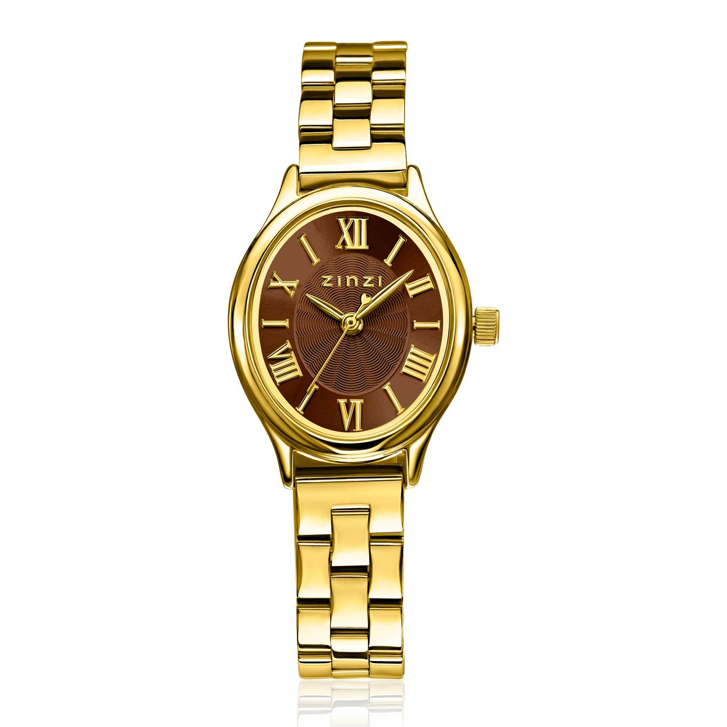 ZINZI Belle Horloge 28MM Verguld Met Schakelband