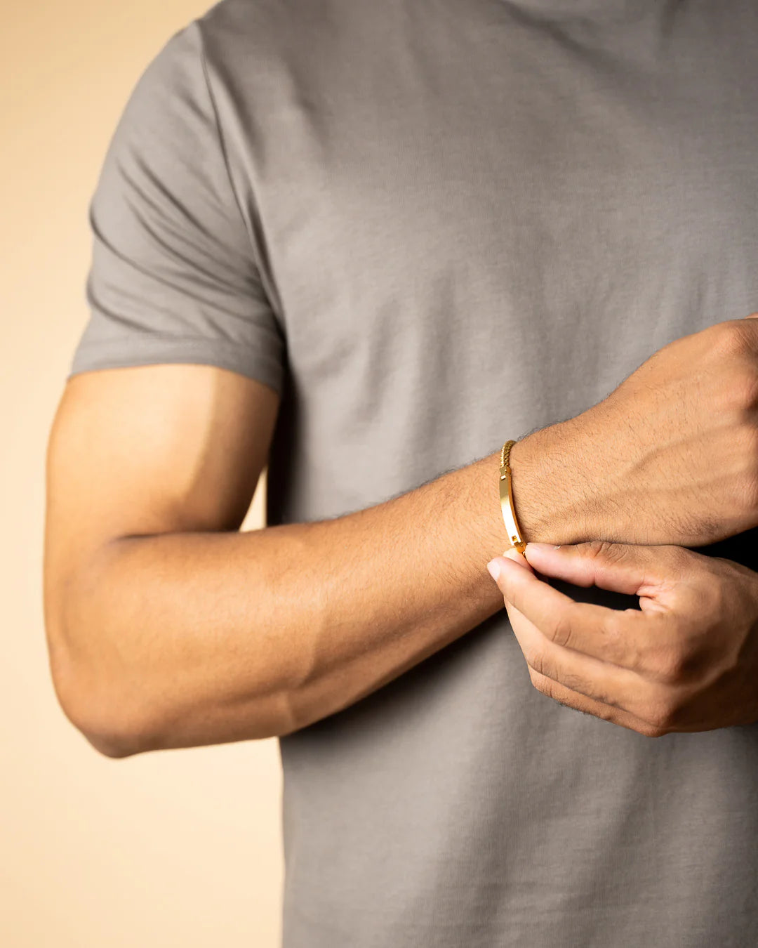 GEMENI MEMENTO 3 MM ARMBAND MET GOUDEN AFWERKING