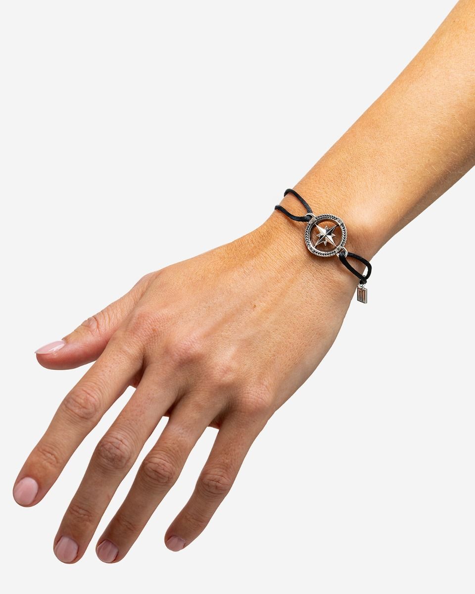 BUDDHA TO BUDDHA BARBARA MINI KOMPAS KOORD ARMBAND ZILVER