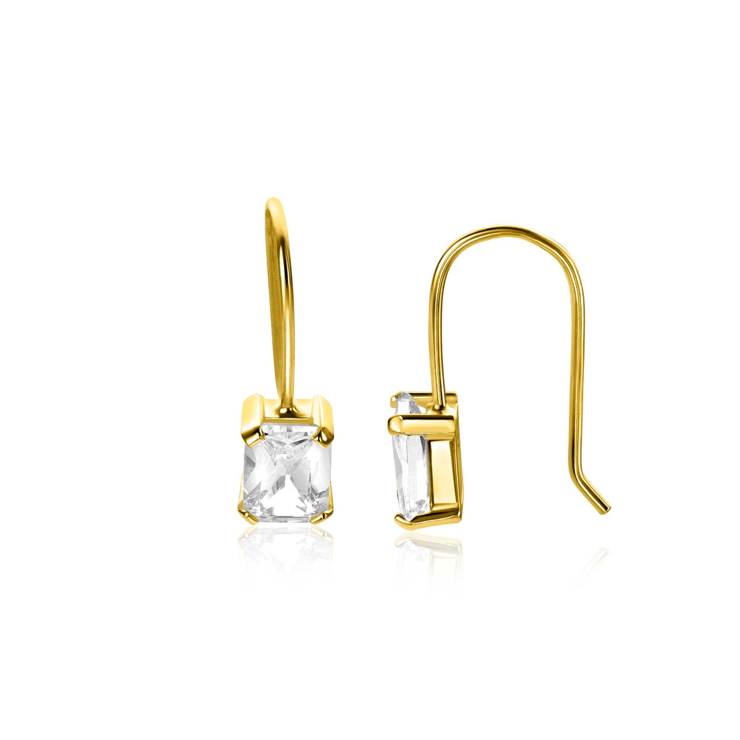 ZINZI Gold 14 karaat gouden oorhangers met zirkonia ZGO509