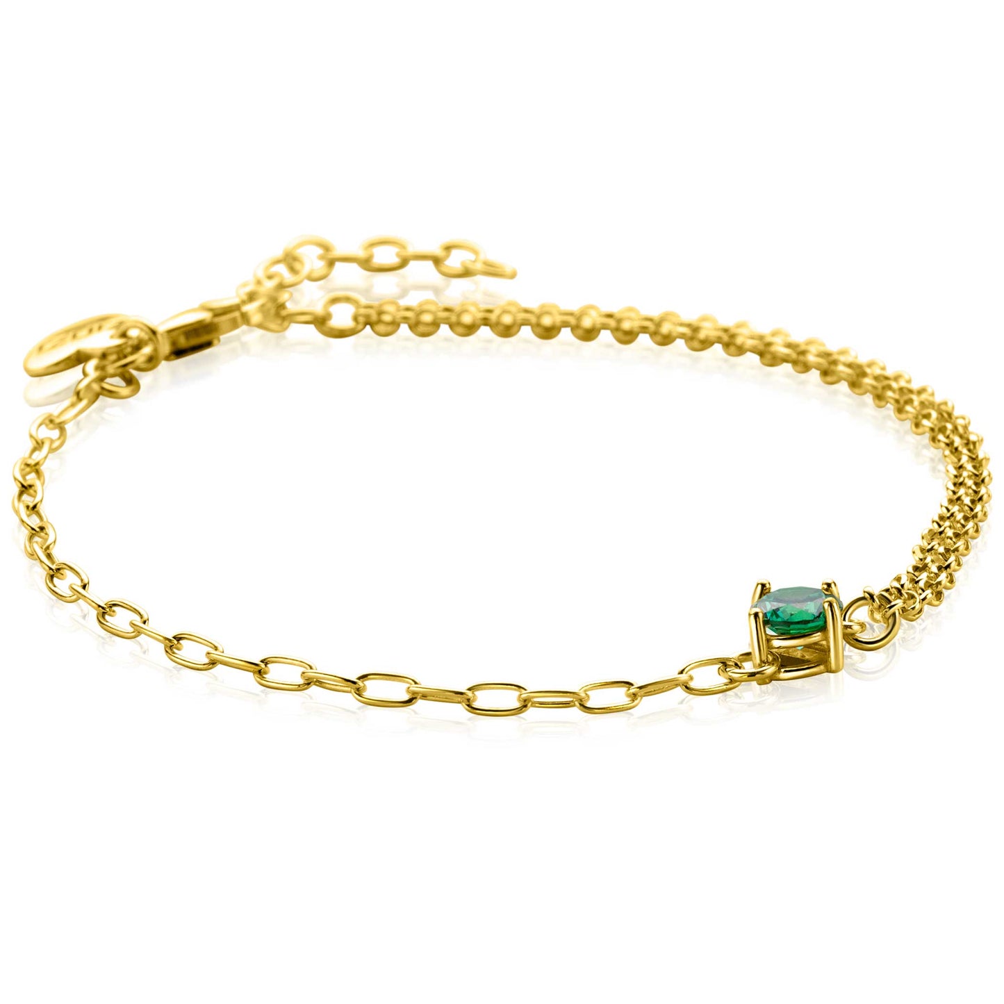 ZINZI ARMBAND VERGULD MET GROENE STEEN ZIA2660G