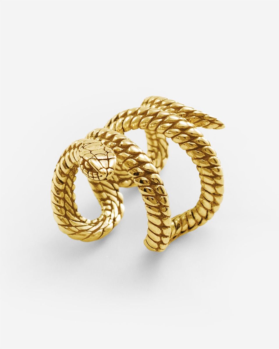 BUDDHA TO BUDDHA EARCUFF BEN SLANG ZILVER VERGULD