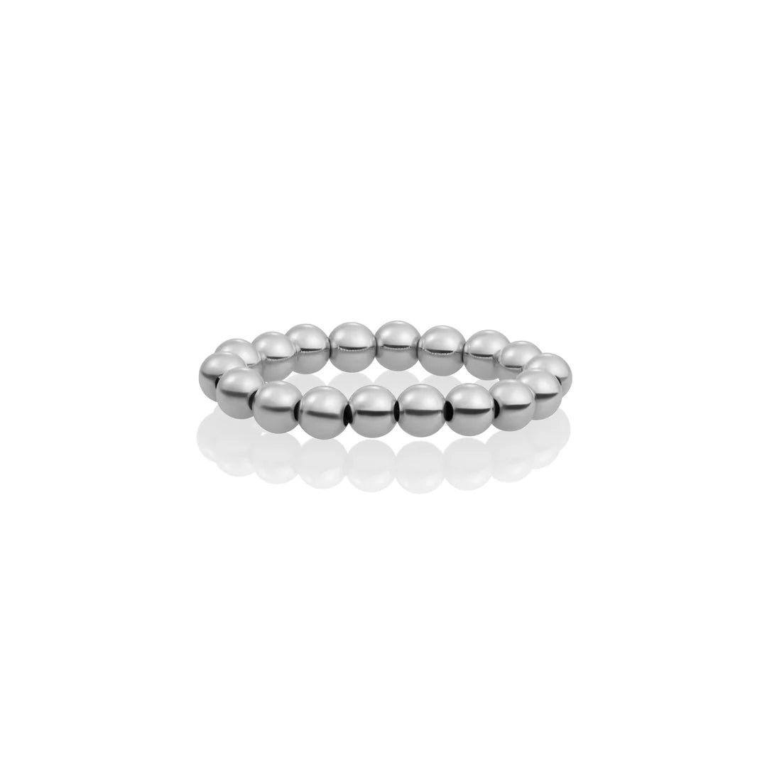 SPARKLING Ring 4mm Beads Silver
