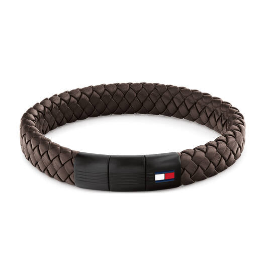 Tommy Hilfiger Leren bruinen armband 19 cm