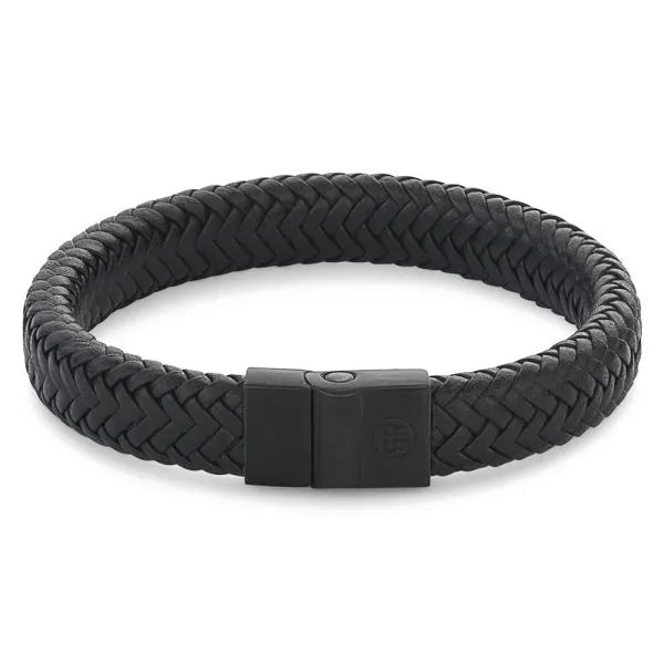 Rebel & Rose armband Full Metal Herringbone Black Black