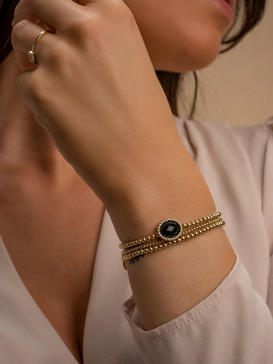 SPARKLING Bracelet Gold Onyx Twist