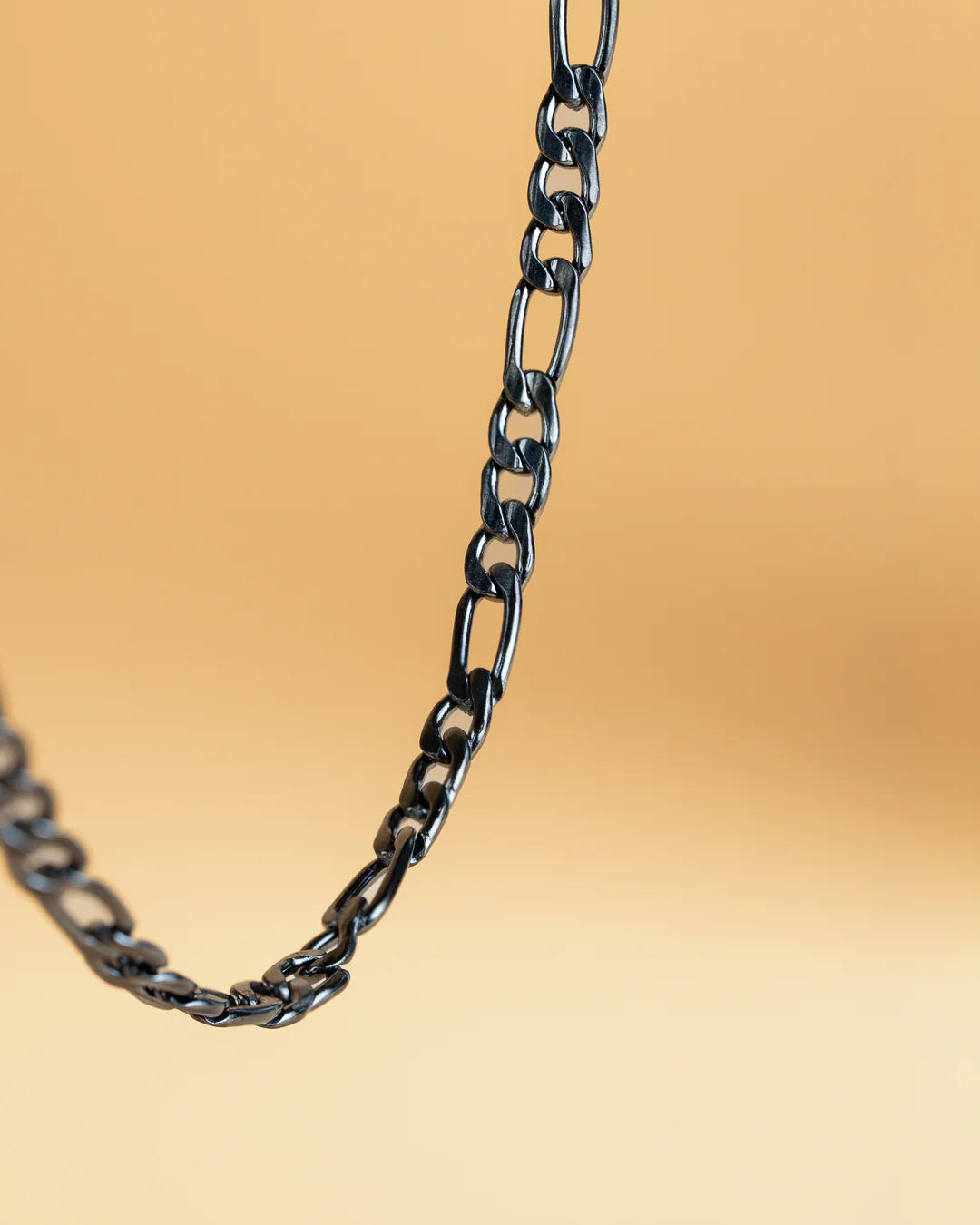 GEMENI FIGARO PRIMO KETTING 3MM MET ZWARTEN AFWERKING