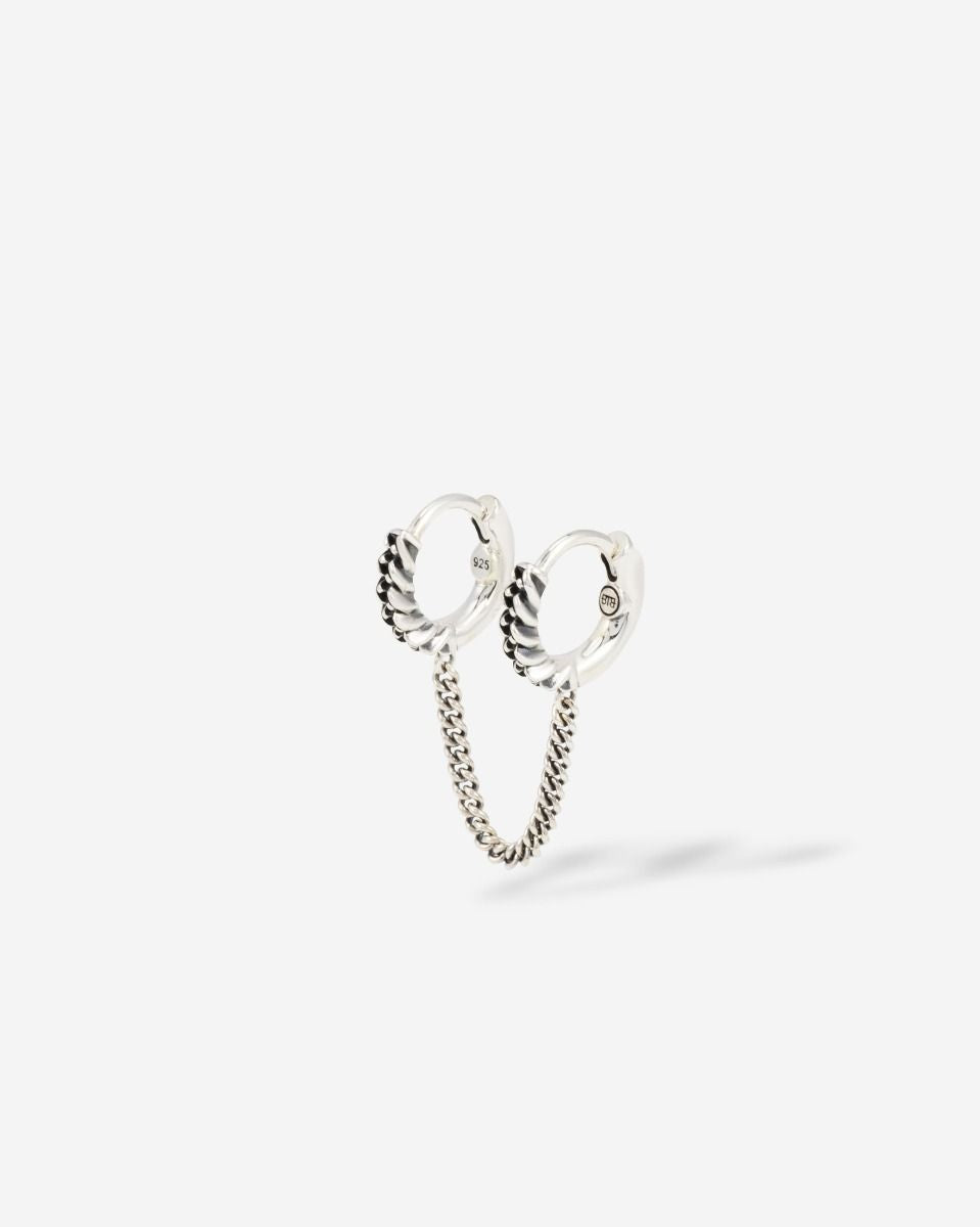 BUDDHA TO BUDDHA NATHALIE HOOPS DUBBEL GELINKT ZILVER SINGLE PIECE