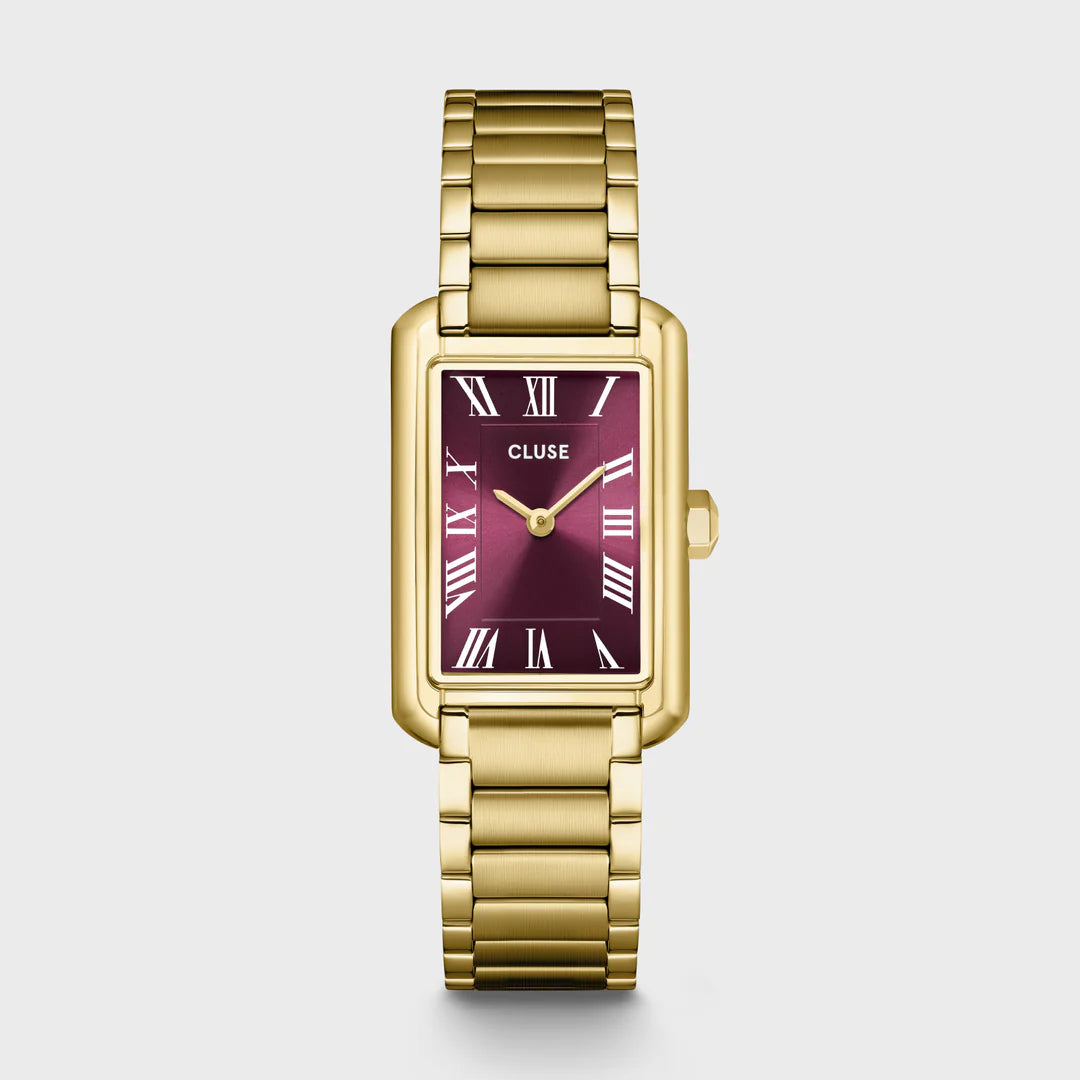 Cluse Belisenna Watch Steel, Wine, Gold Colour
