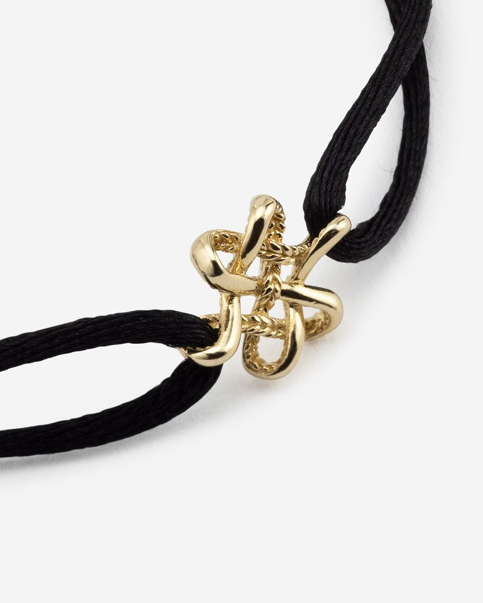BUDDHA TO BUDDHA CORD BRACELET ENDLESS KNOT 14KT GOLD