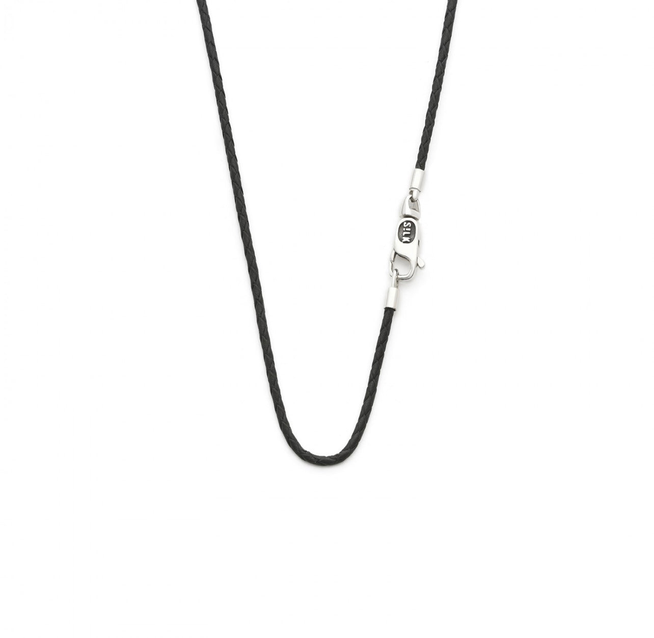 SILK NECKLACE LEATHER 179BLK 50CM