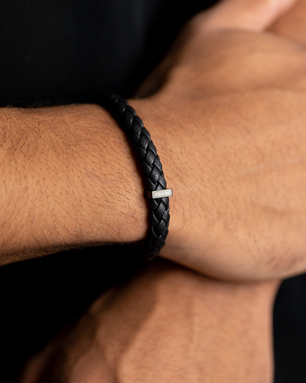GEMENI UNA ARMBAND NAPPA LEDER ZWART