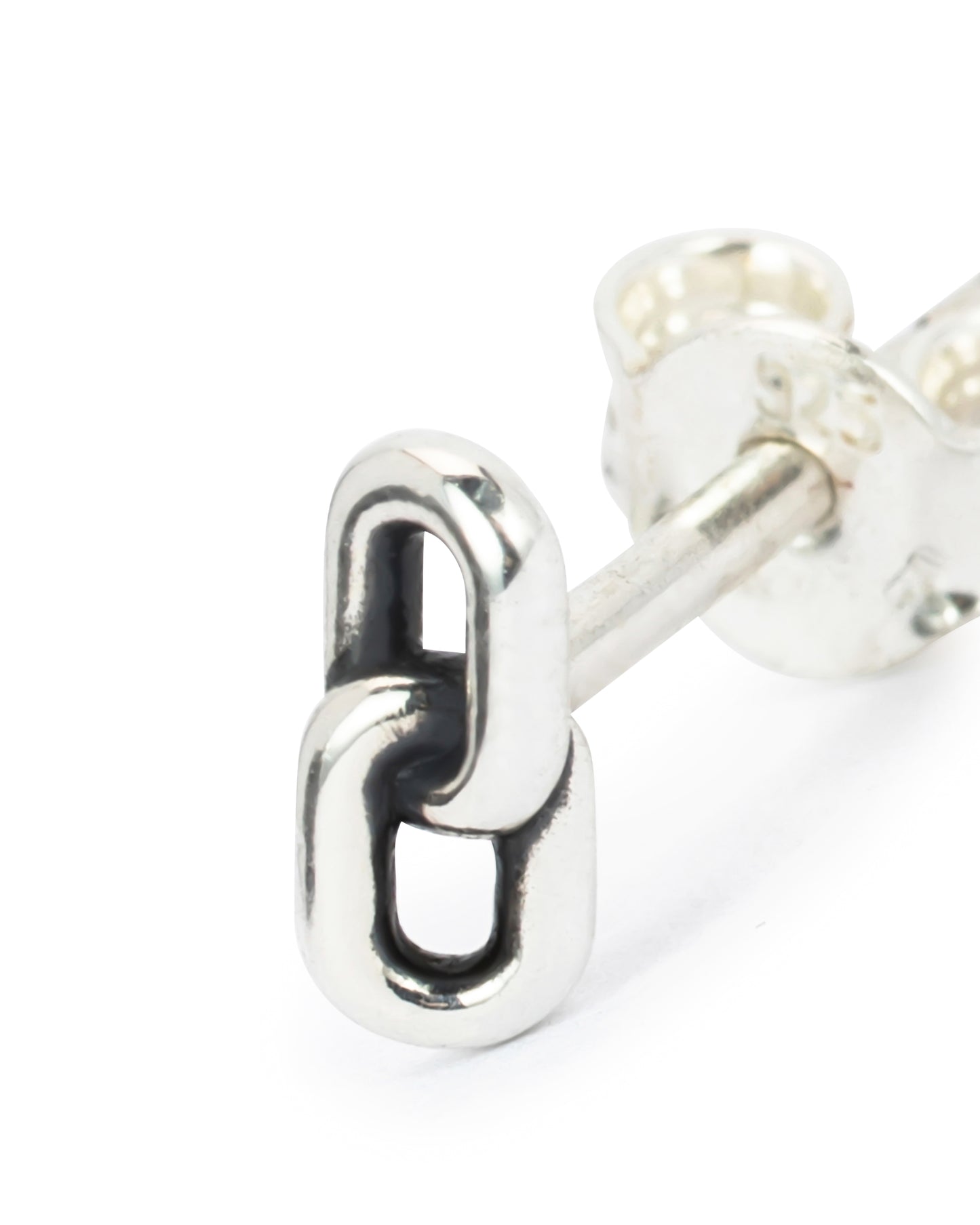 BUDDHA TO BUDDHA STACKING STUD DOUBLE LINK ZILVER SINGLE PIECE