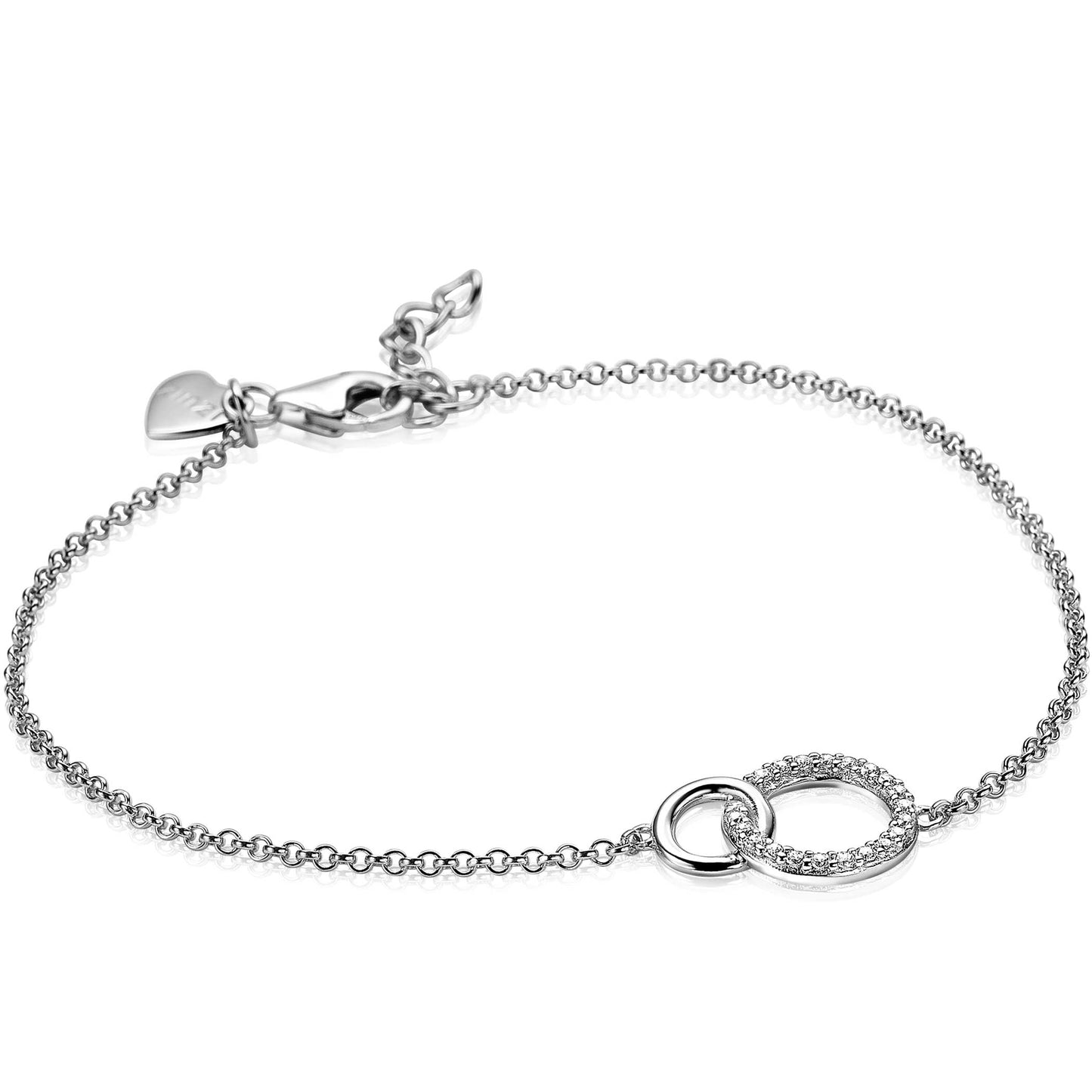 ZINZI ZILVEREN ARMBAND 2 RONDJES MET ZIRCONIA’s ZIA1782