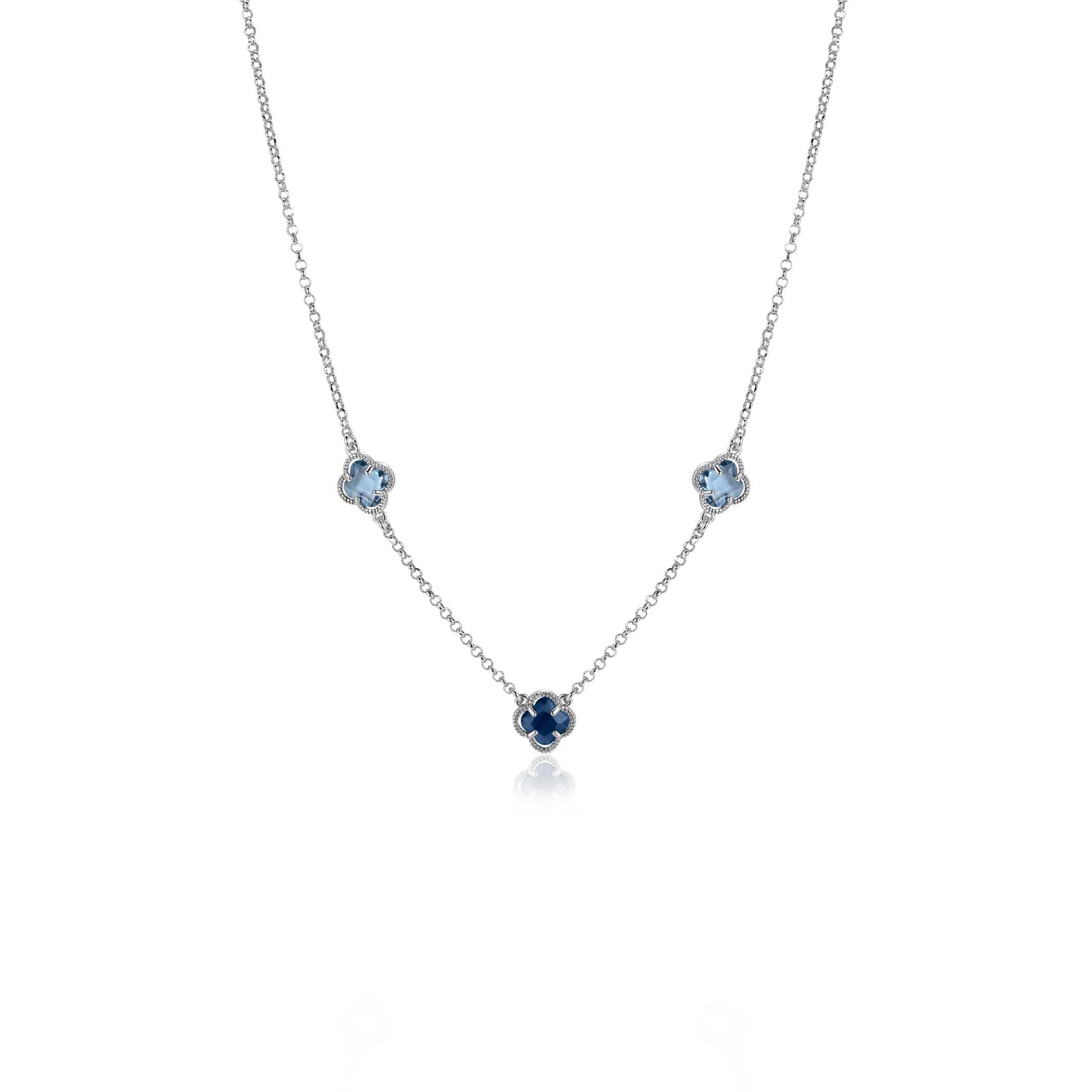 ZINZI ZILVEREN COLLIER KLAVER BLAUW ZIC2663B