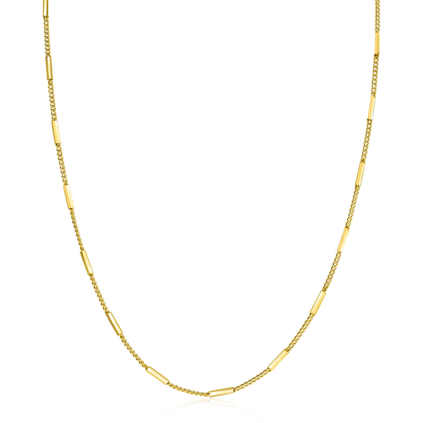 ZINZI zilver verguld gourmet ketting 45cm