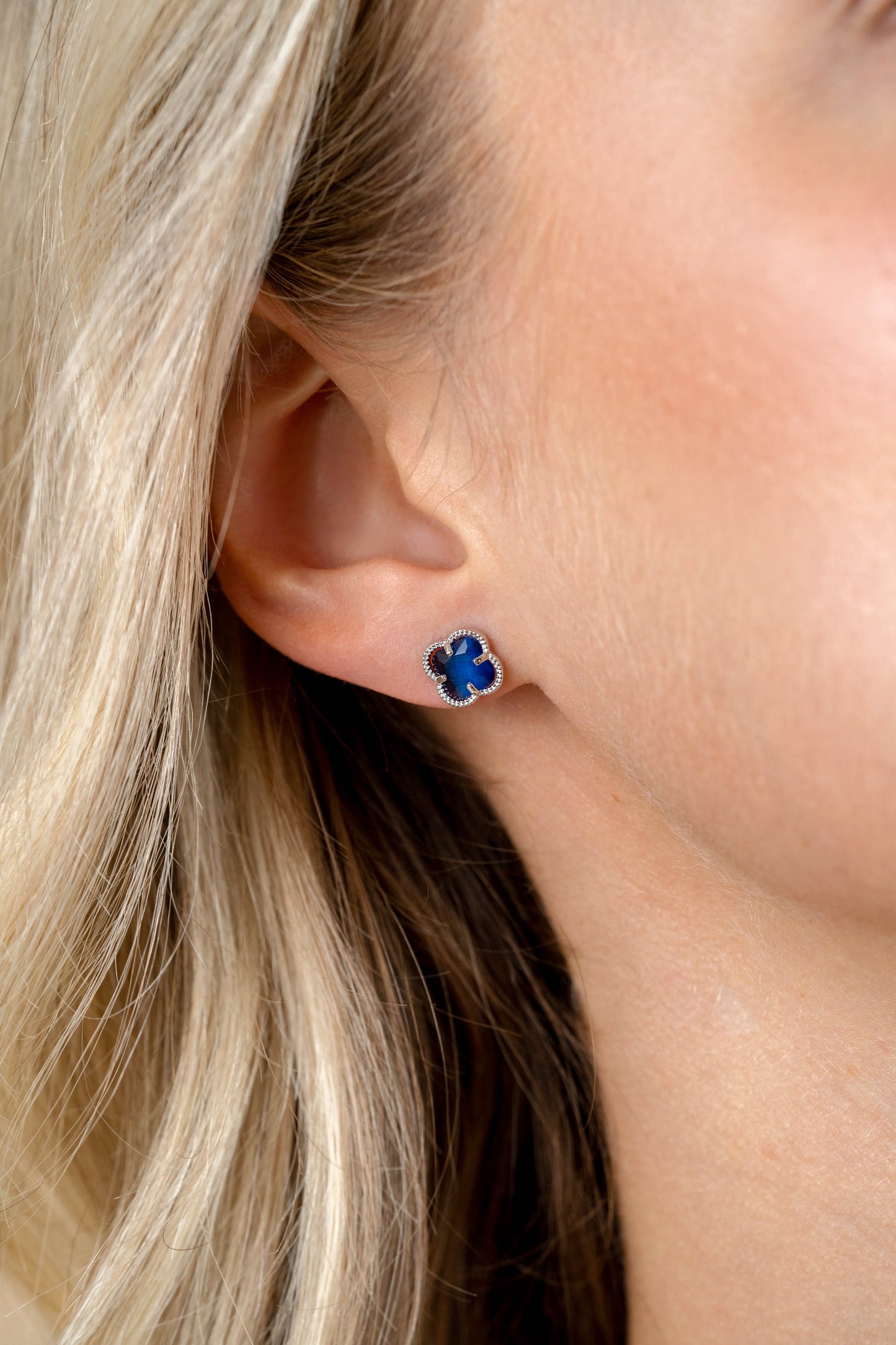 ZINZI OORKNOPJES KLAVER DONKER BLAUW ZIO2663DB