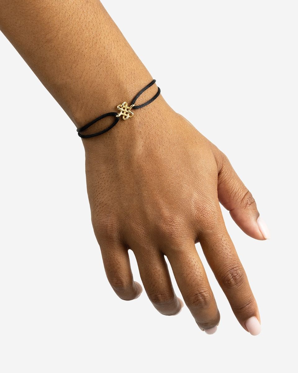 BUDDHA TO BUDDHA CORD BRACELET ENDLESS KNOT 14KT GOLD