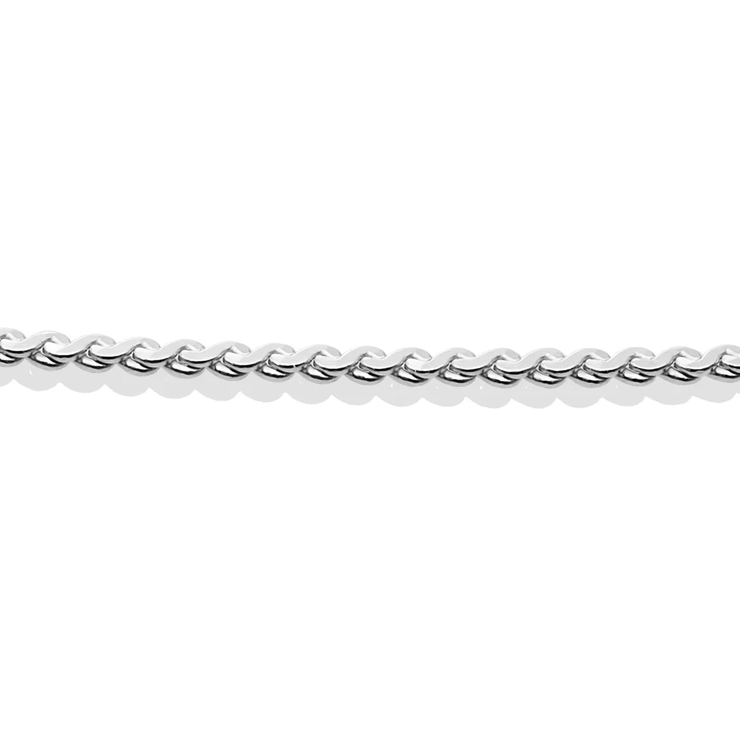 SPARKLING Necklace Serpentine Chain Rhodium Plated Silver 45CM