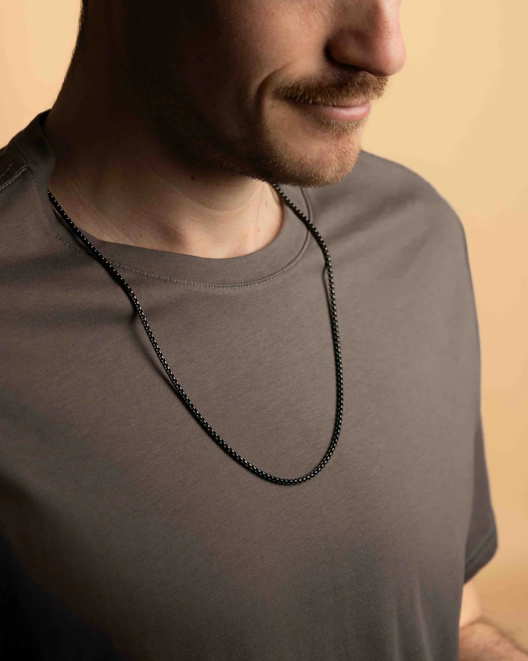 GEMENI VITO BOXEL KETTING 3MM MET ZWARTEN AFWERKING