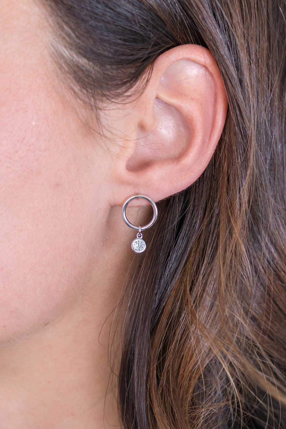 ZINZI Oorbellen zilver lang met zirconia 26 MM ZIO2260