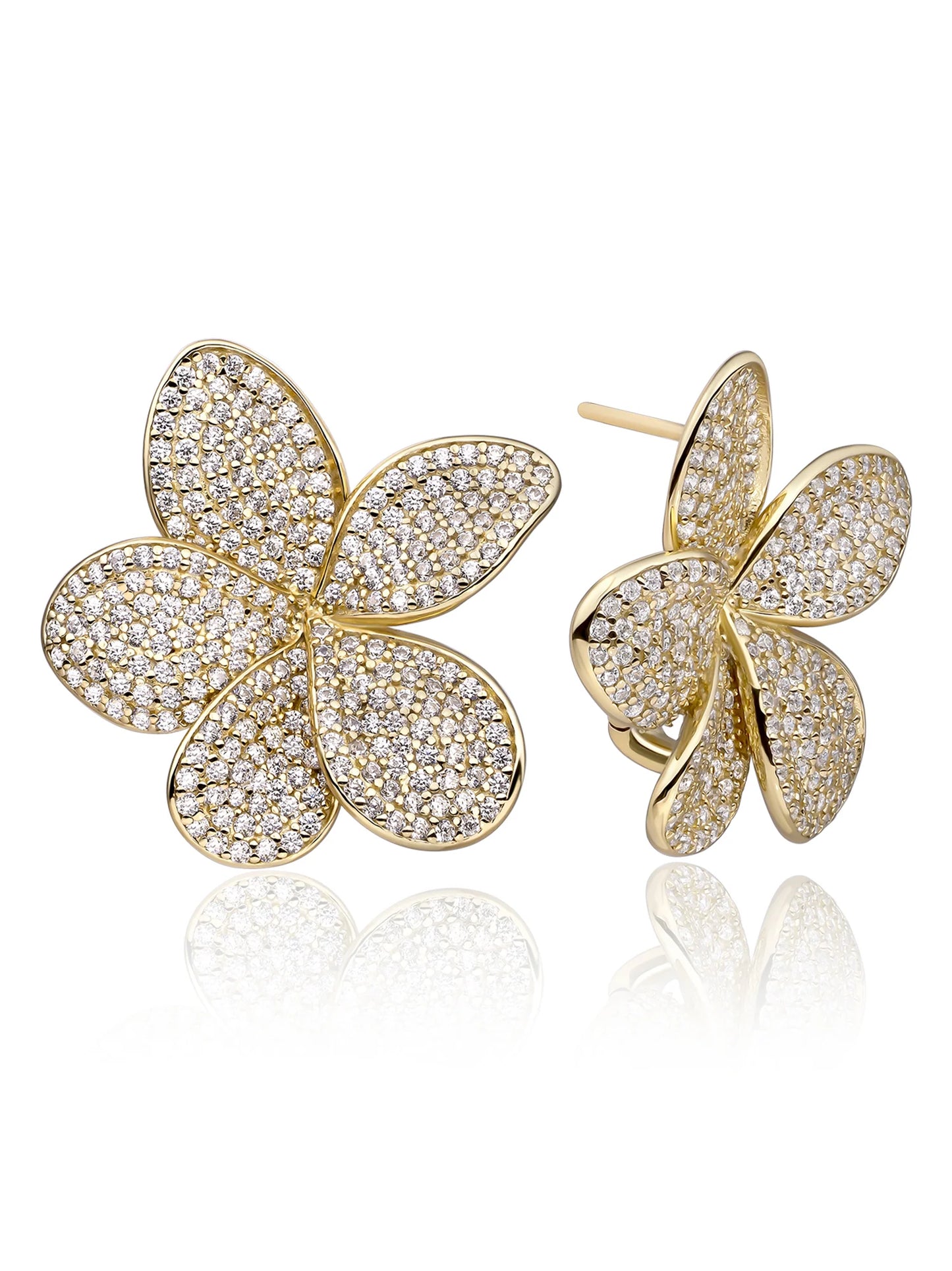 SPARKLING EARRINGS | FLORA PUSH BACK EARRINGS - CZ