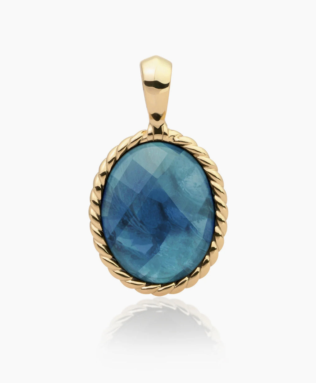 SPARKLING TWIST PENDANT OCEAN TOPAZ QUARTZ