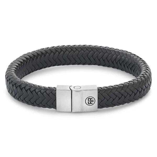 Rebel & Rose armband Full Metal Herringbone Black Matt