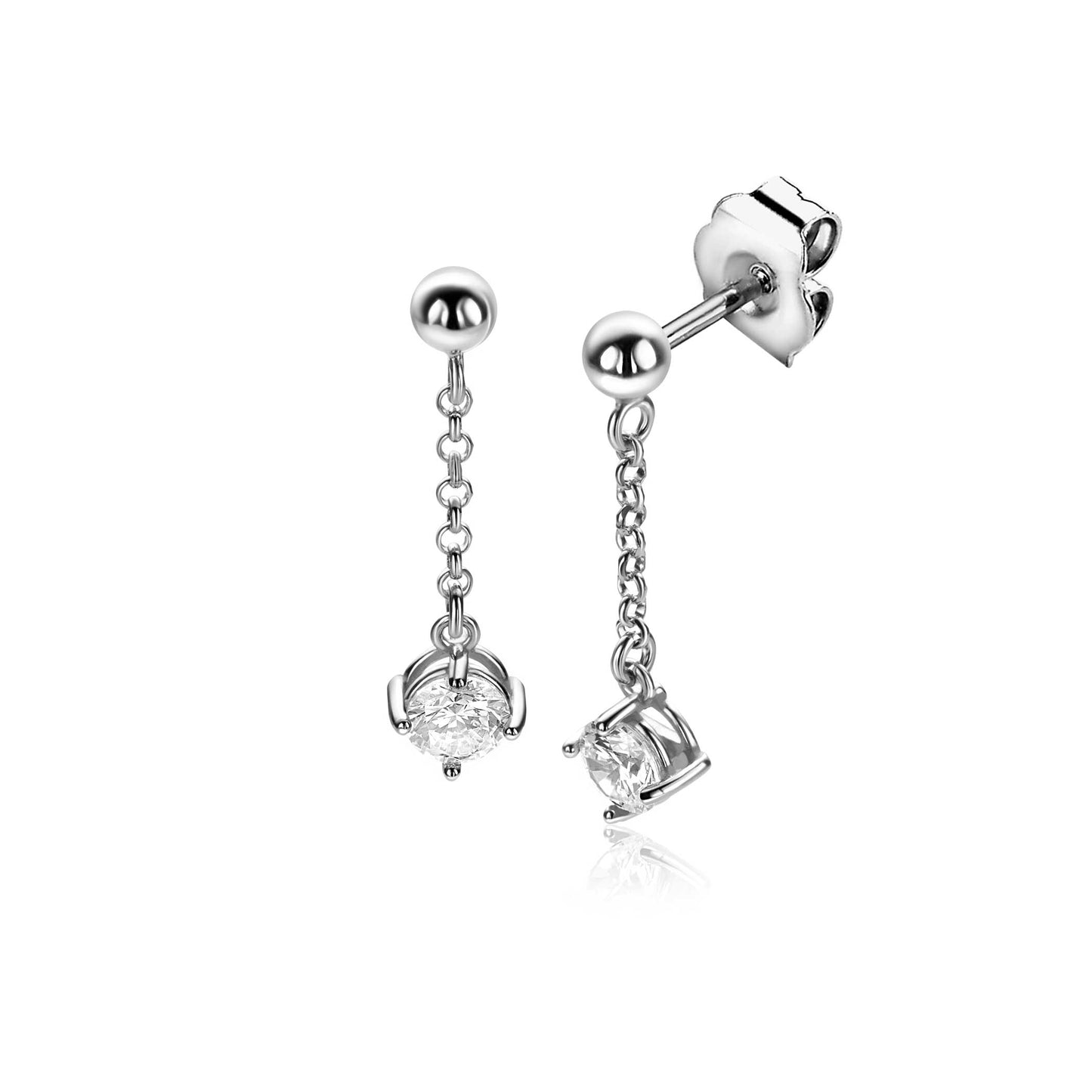 ZINZI ZILVEREN OORSTEKERS LANG MET ZIRCONIA 26MM ZIO2660