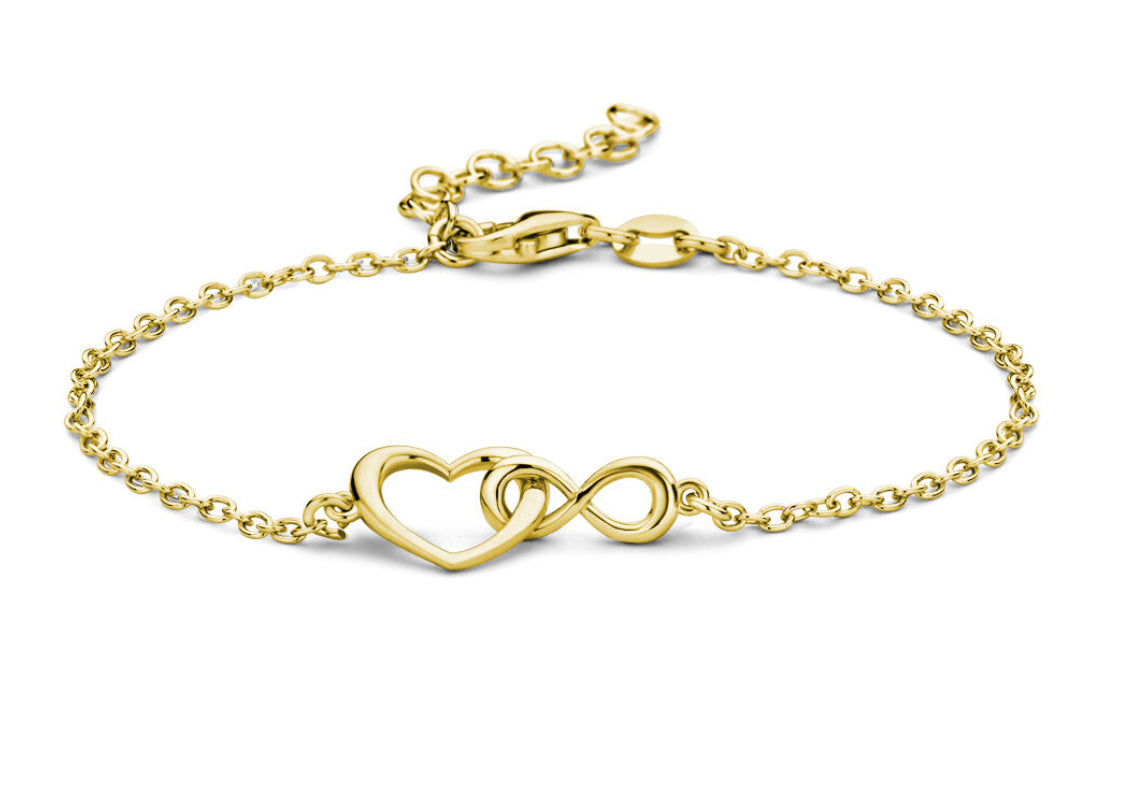 L-Kasius armband hart en infinity 16 + 3 cm 3 micron
