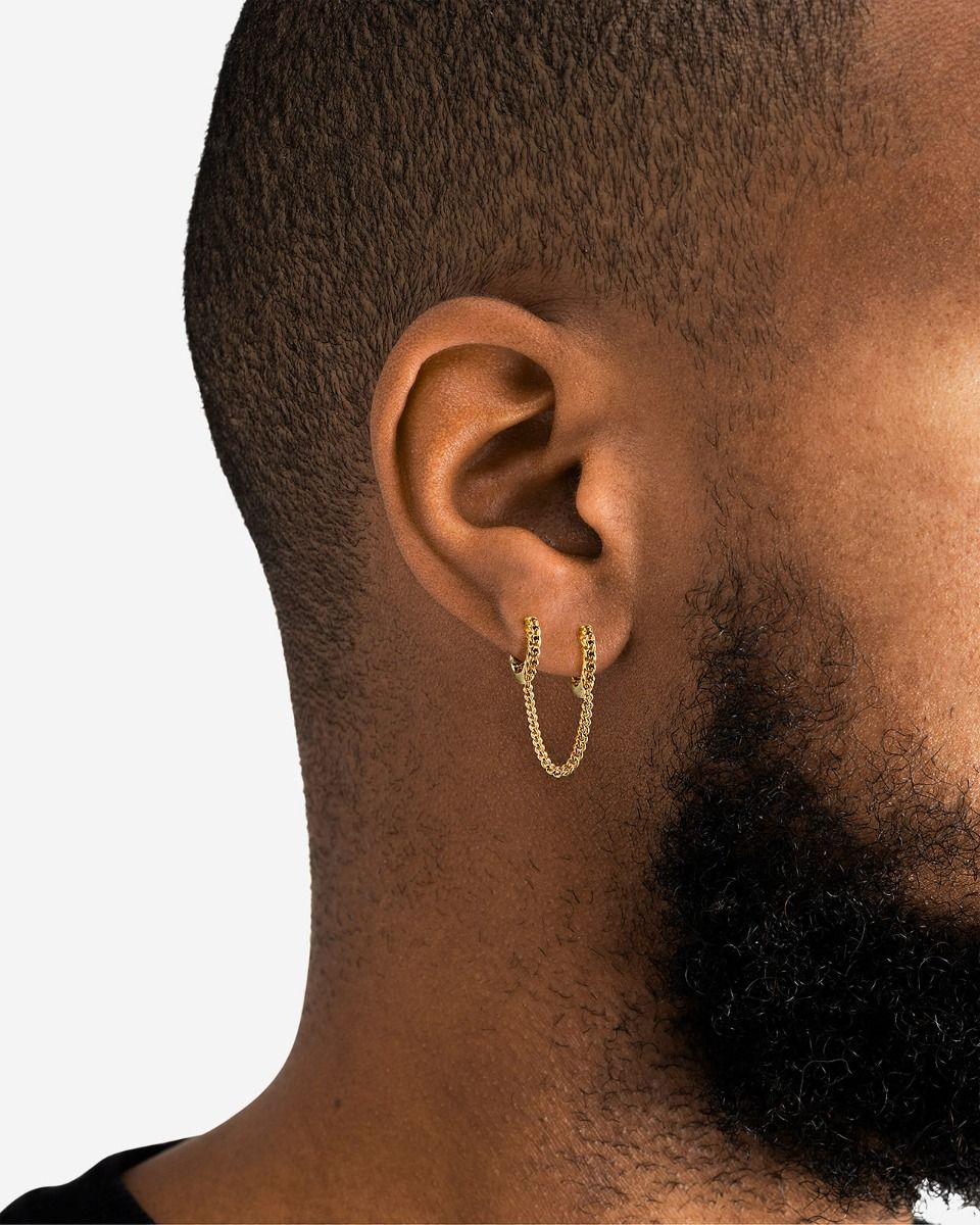 BUDDHA TO BUDDHA NATHALIE HOOPS DUBBEL GELINKT ZILVER VERGULD SINGLE PIECE