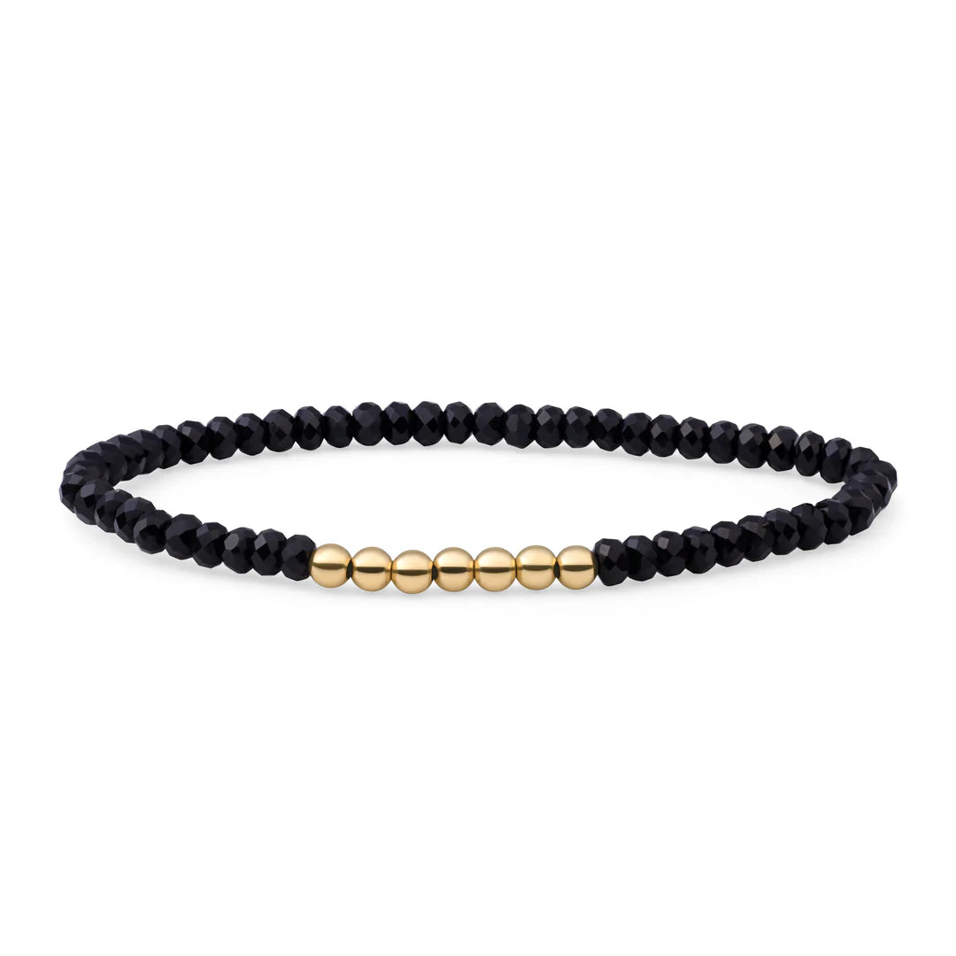 SPARKLING Bracelet Onyx 4MM Reverse Universe Gold Plated