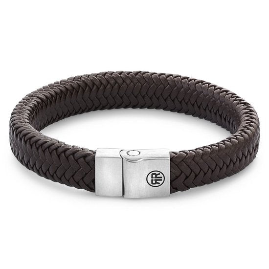 Rebel & Rose armband Full Metal Herringbone Brown Matt
