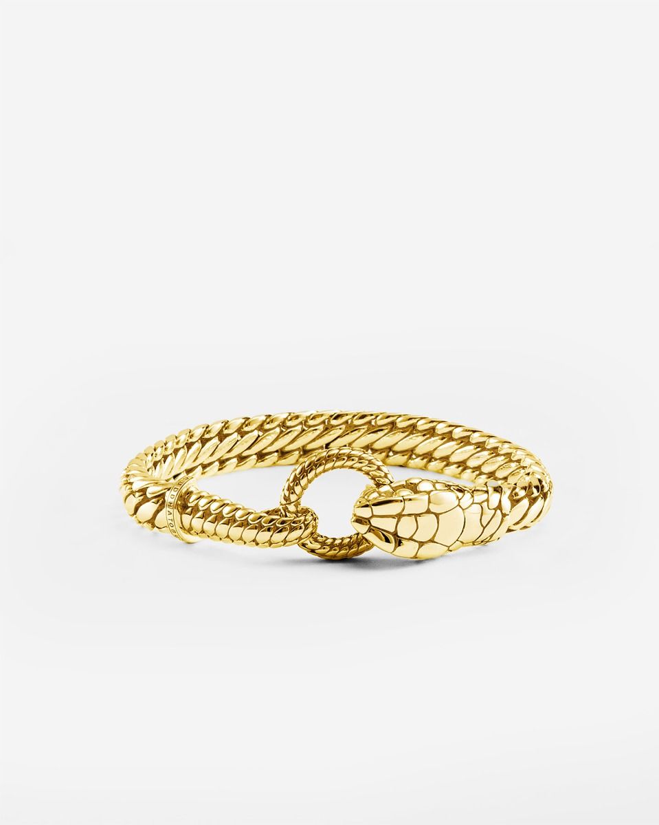 BUDDHA TO BUDDHA ARMBAND BEN XS SLANG ZILVER VERGULD