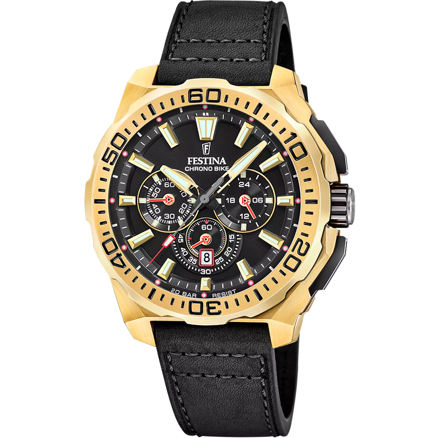 FESTINA CHRONO BIKE HERENHORLOGE F20728/3 ZWARTE LEREN BAND