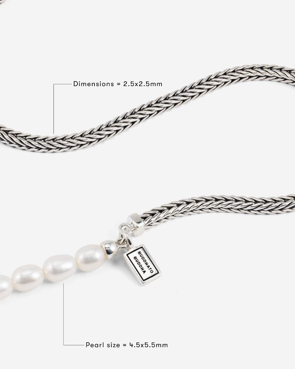 BUDDHA TO BUDDHA BARBARA MINI PAREL KETTING ZILVER 50CM