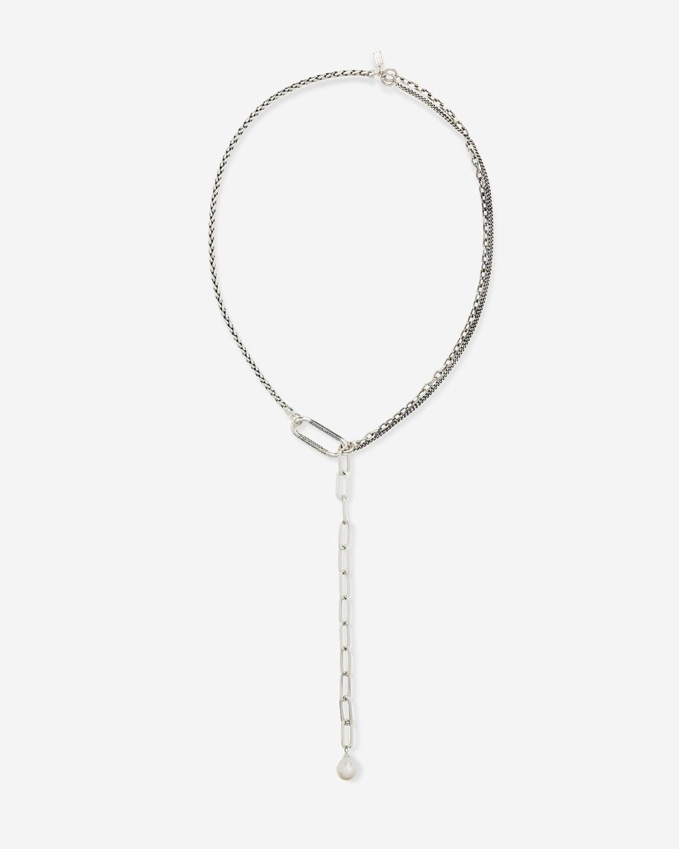BUDDHA TO BUDDHA GEORGE MULTI CHAIN Y KETTING ZILVER 50 CM