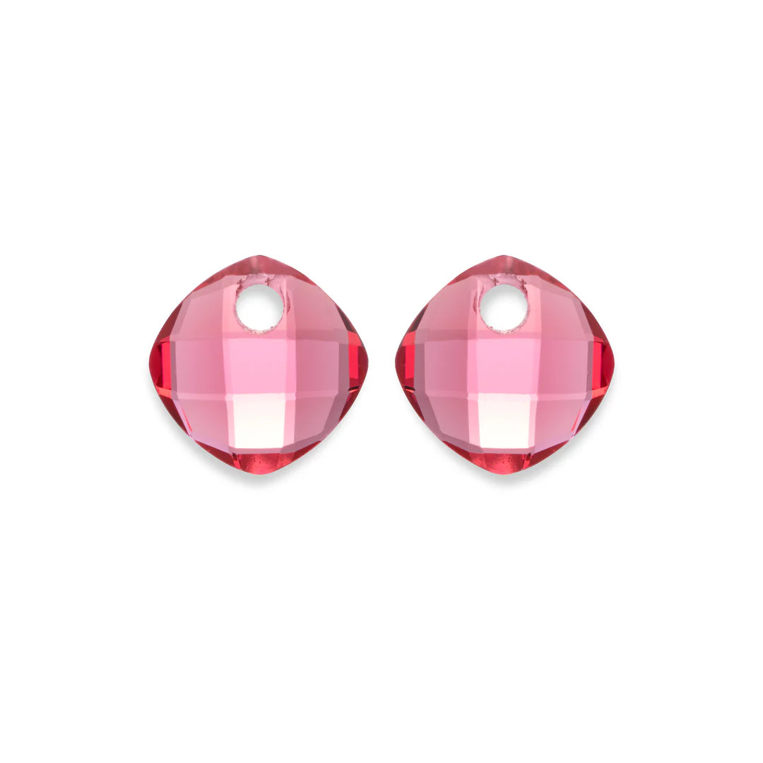 SPARKLING Earstones Cushion Cut Fuchsia Quartz