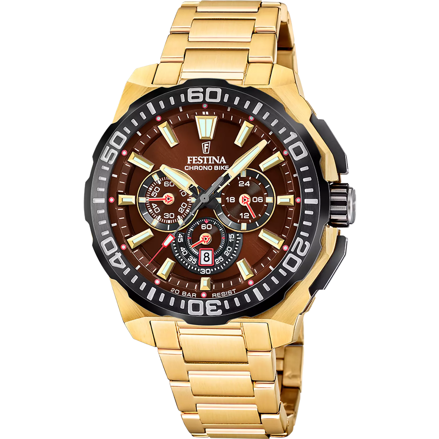 FESTINA CHRONO BIKE HERENHORLOGE F20727/3 BRUINE STALEN BAND