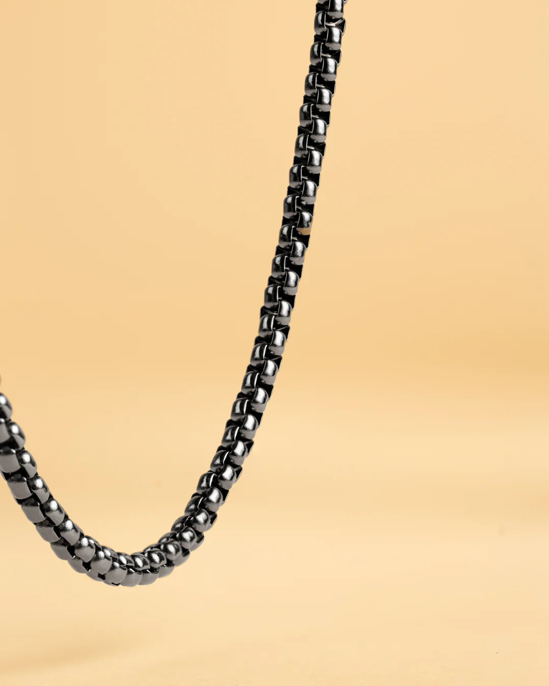 GEMENI VITO BOXEL KETTING 3MM MET ZWARTEN AFWERKING