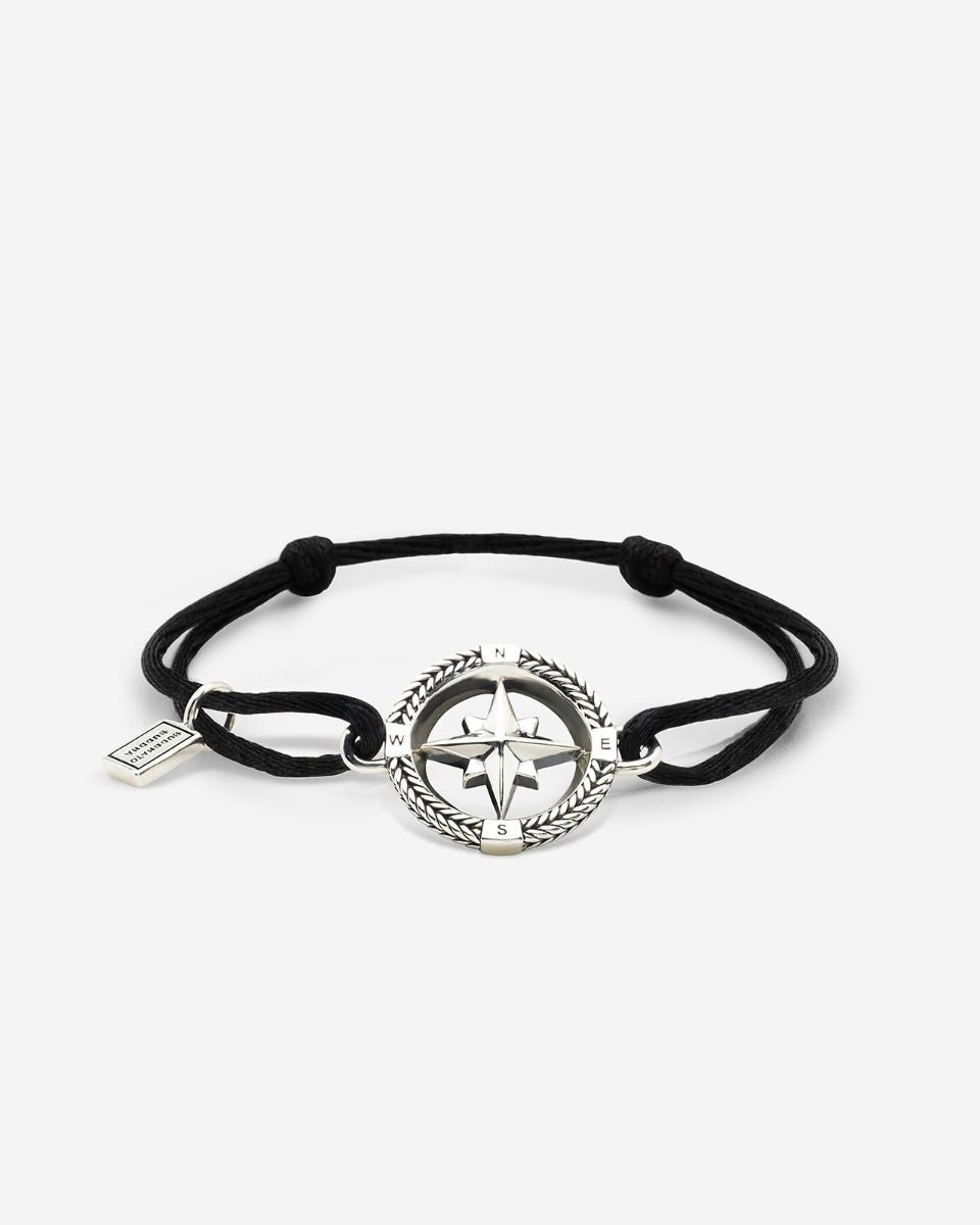 BUDDHA TO BUDDHA BARBARA MINI KOMPAS KOORD ARMBAND ZILVER