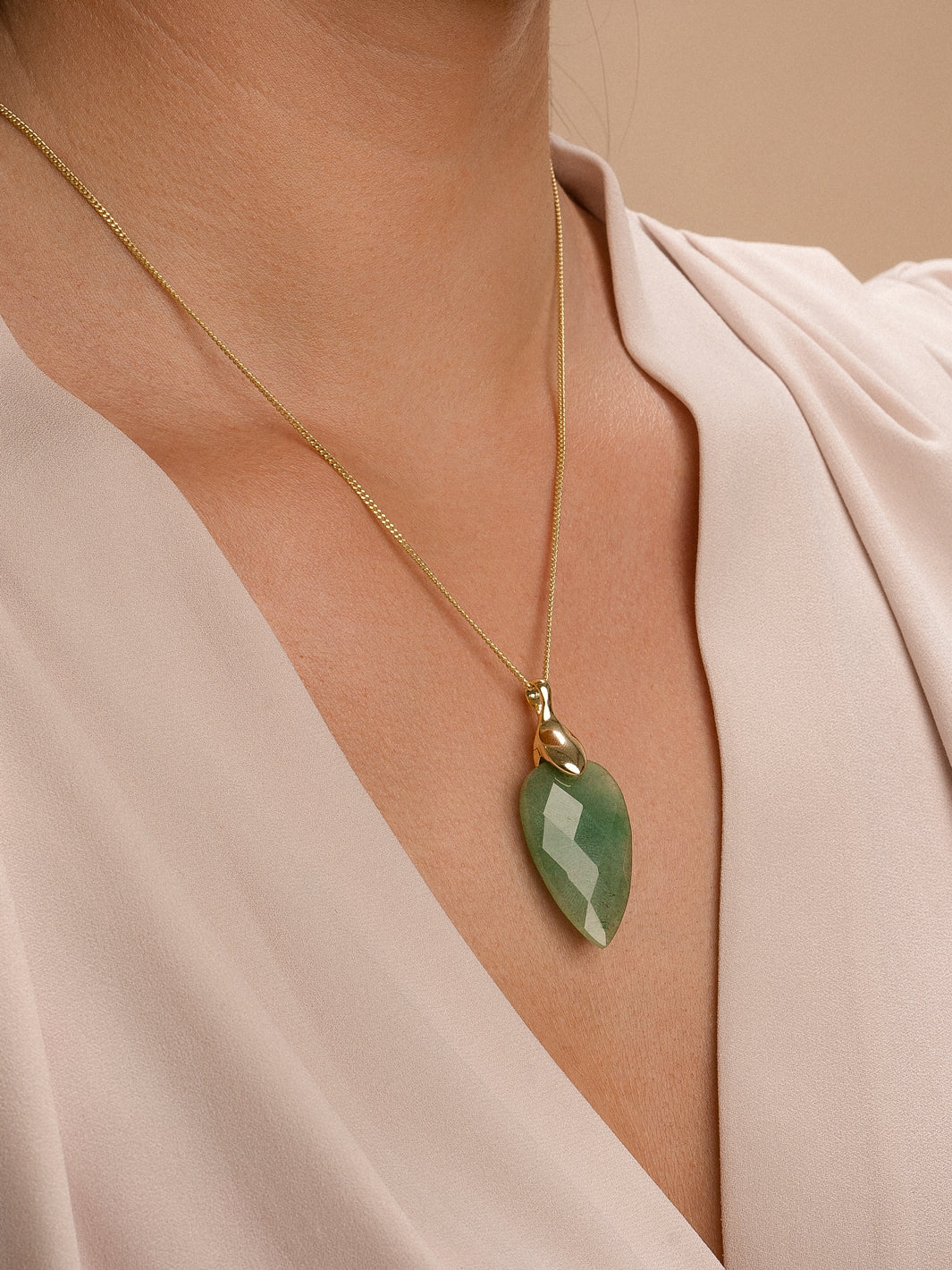 SPARKLING Pendant Leaf Silver Polished Gold Plated