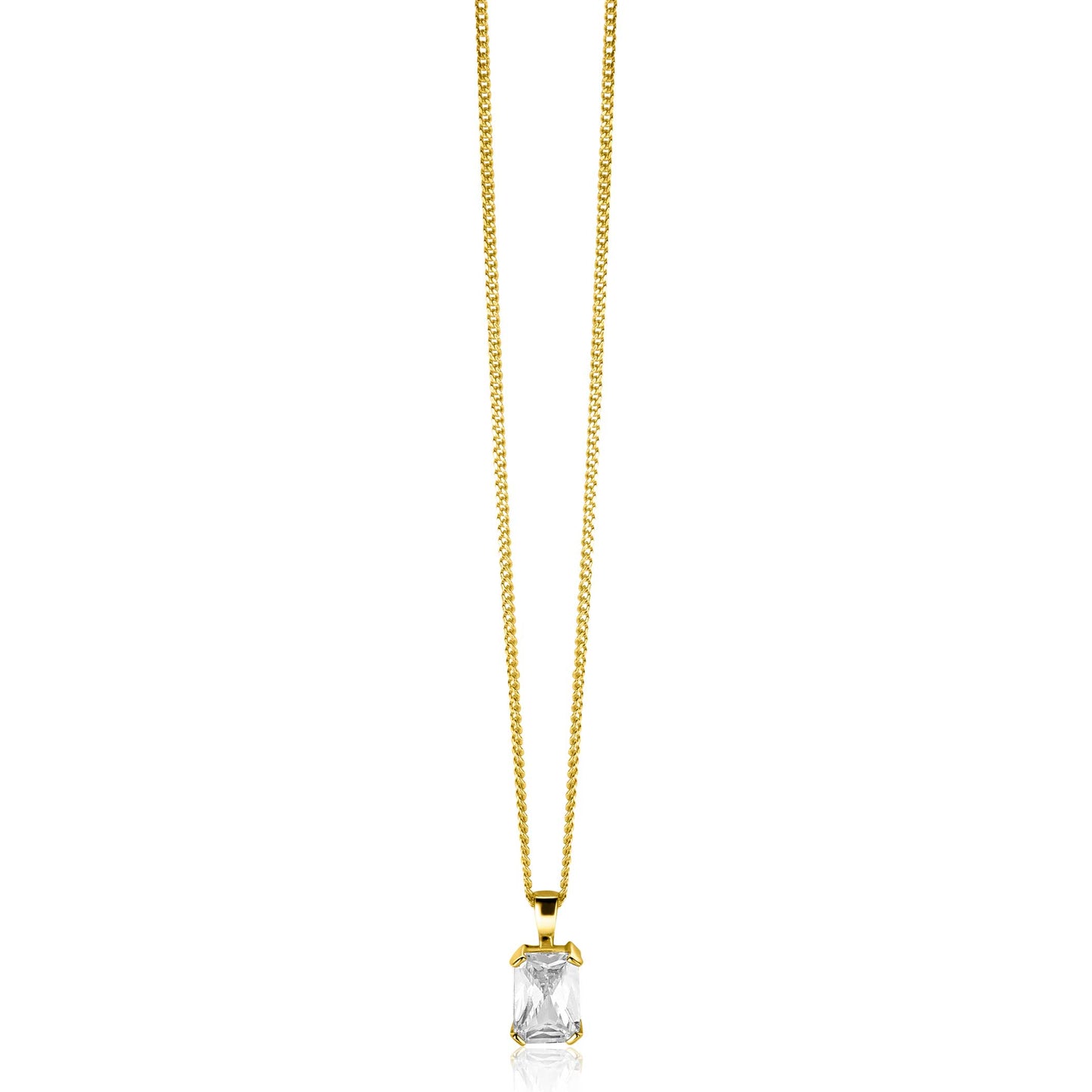 ZINZI Gold 14 karaat gouden hanger met zirkonia ZHG509